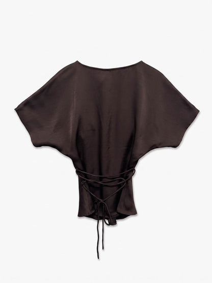 Vmmiro Ss Waist Tie Top Wvn Ret Brun