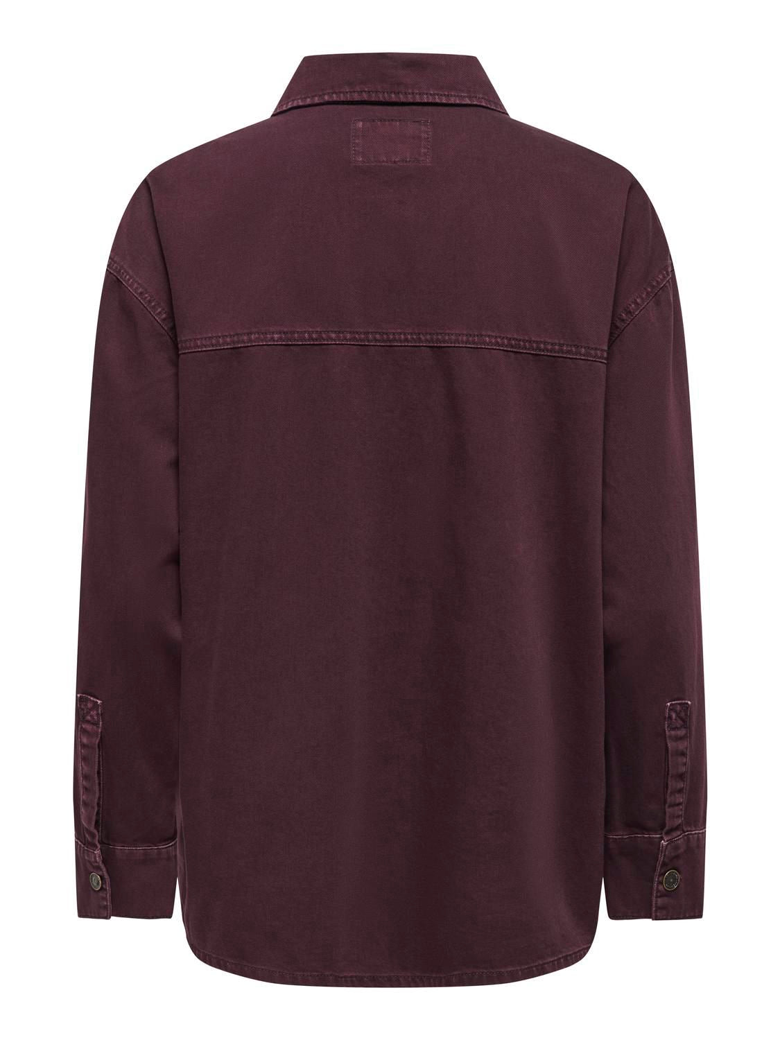 Onlsilla L/s Shacket Cc Pnt Burgunder