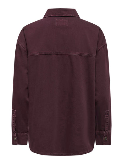 Onlsilla L/s Shacket Cc Pnt Burgunder