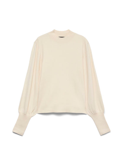 Vmhollykaris Ls Funnelneck Pullover Boo Beige