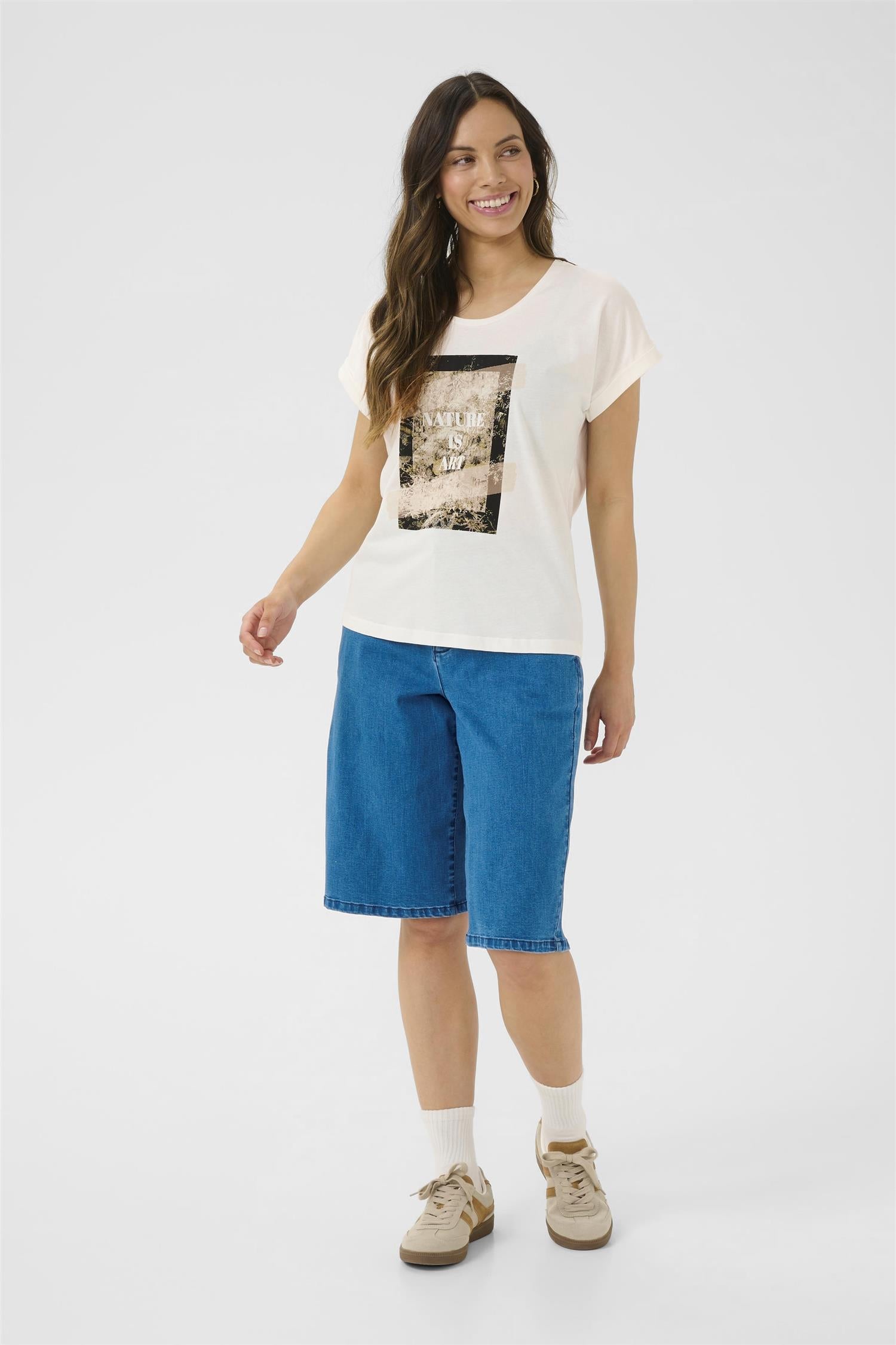 Crsita T-Shirt Green Beige Nature Is Art