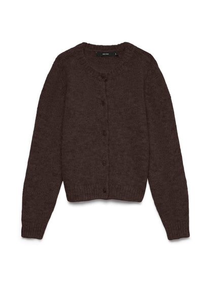 Vmnovah Ls O-Neck Button Cardi Ga Noos Brun