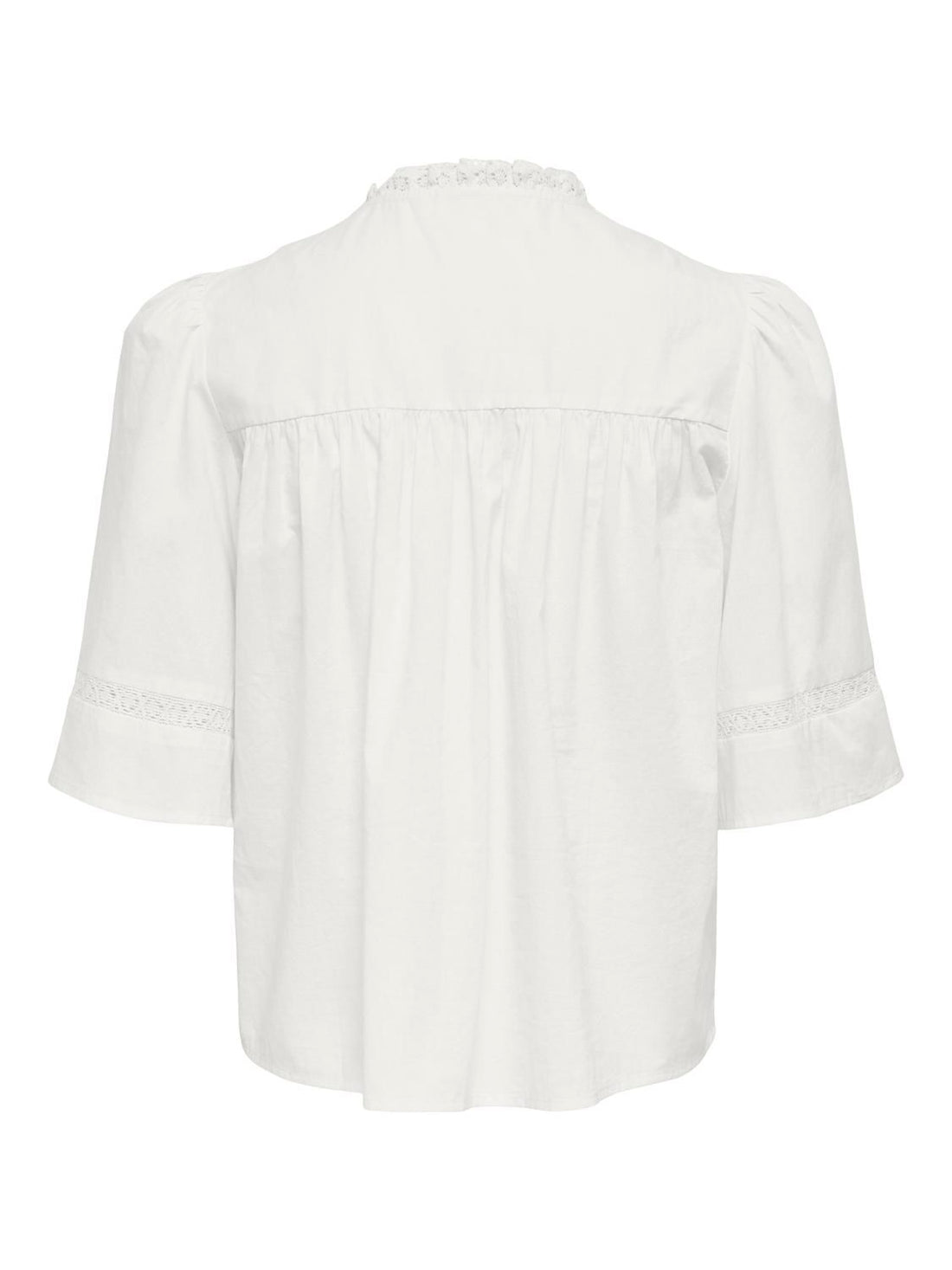 Jdyjulie 2/4 Lace Detail Top Wvn Exp Hvit