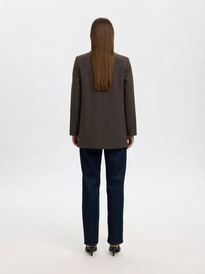 Slwrita Ls Relaxed Blazer Mel Noos Brun