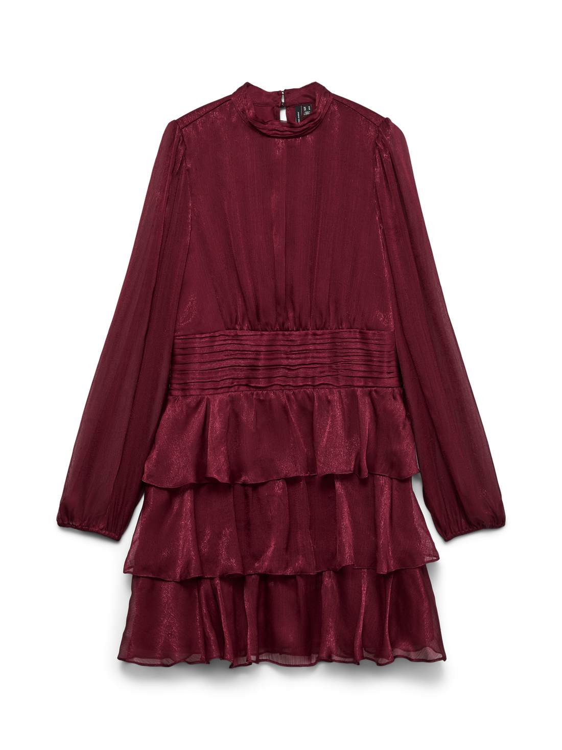 Vmlauren Ls Short Dress Wvn Exp Rød