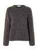 Slflulu Brushed Ls Knit O-Neck Grå