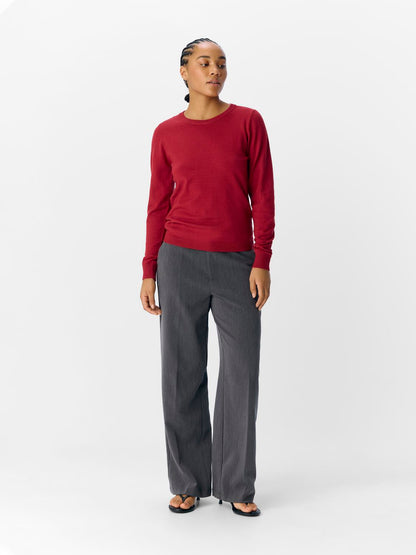 Objthess L/s O-Neck Knit Pullover Noos Rød