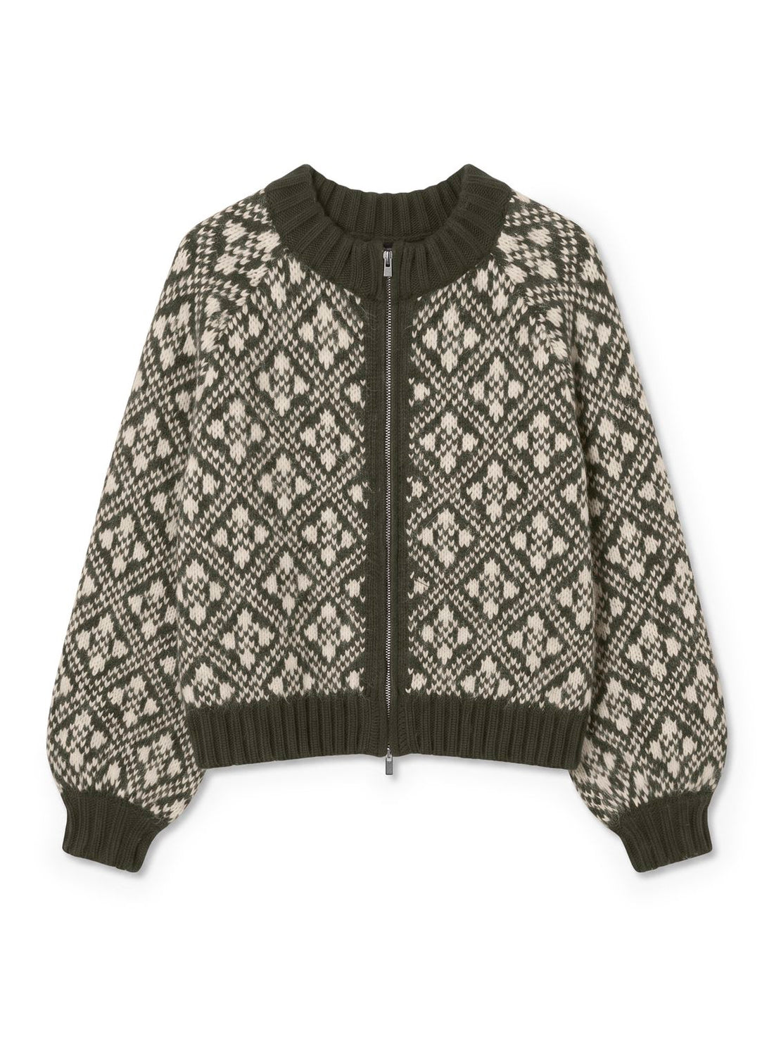 Vminga Ls O-Neck Zip Cardigan Lcs Grønn