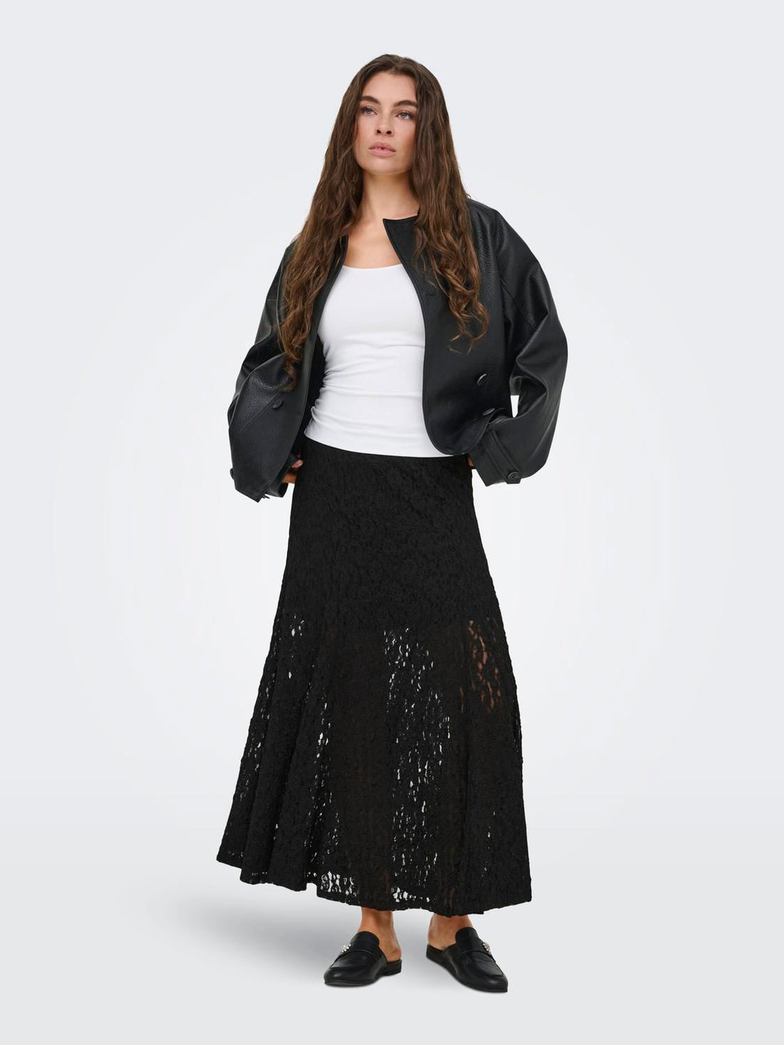 Jdygallas Long Lace Skirt Jrs Sort