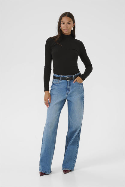 Kaiben Roll Neck T-Shirt Black Deep