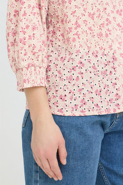 Pzdolores 3/4 Sl Blouse Beige