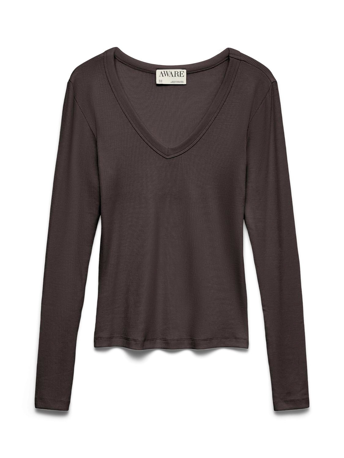 Awdream Ls V-Neck Top Brun