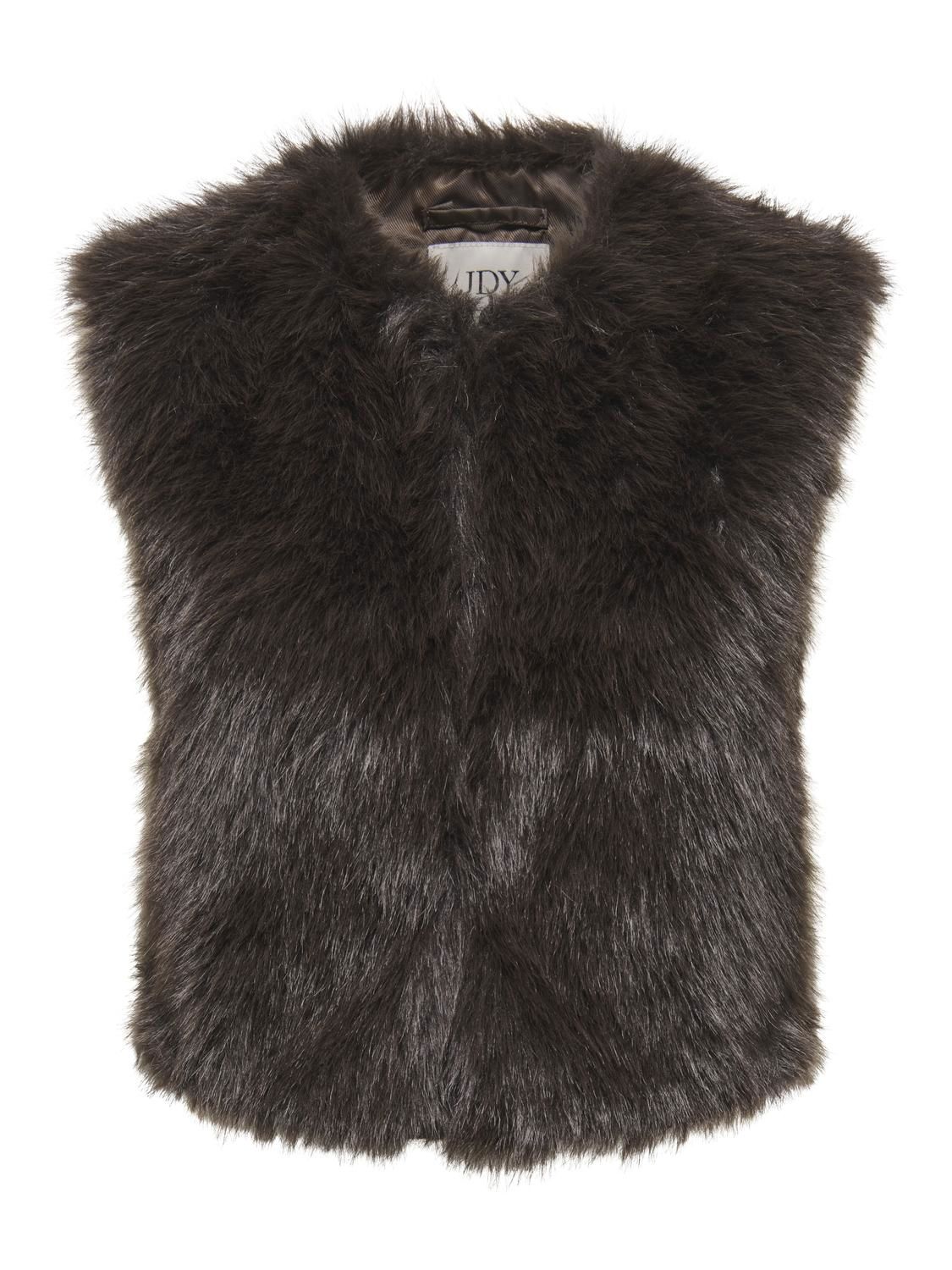 Jdyora Faux Fur Waistcoat Otw Qiq Noos Brun