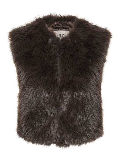 Jdyora Faux Fur Waistcoat Otw Qiq Noos Brun