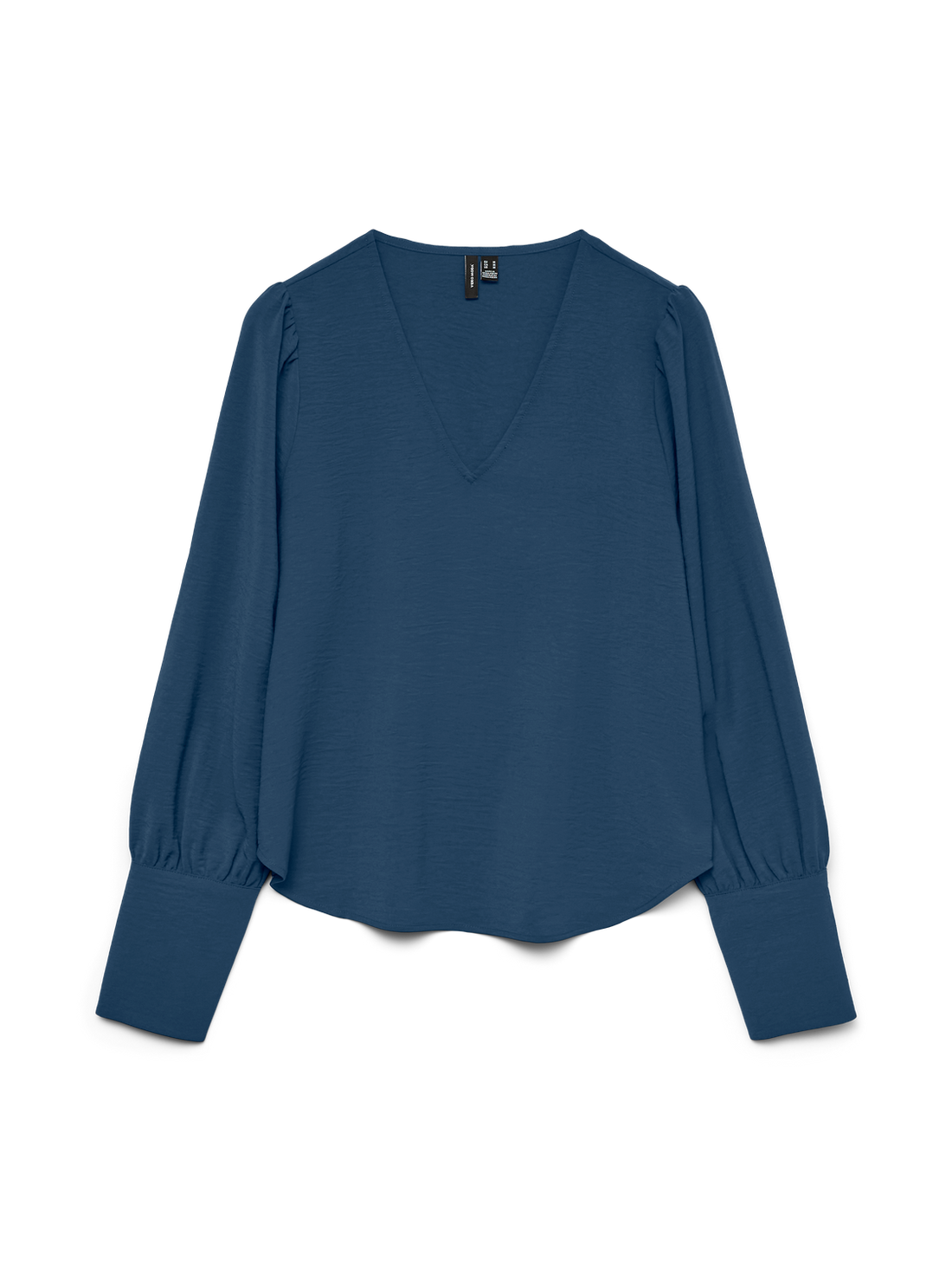 Vmesme Ls V-Neck Top Wvn Ga Blå
