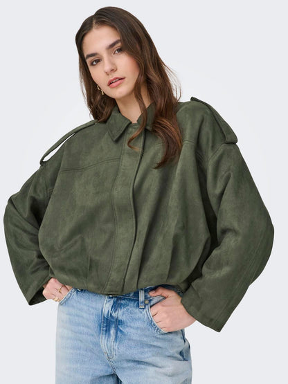 Jdynia Faux Suede Bat Jacket Otw Noos Grønn