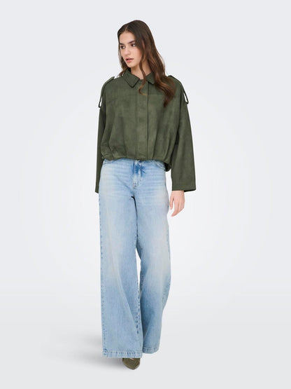 Jdynia Faux Suede Bat Jacket Otw Noos Grønn