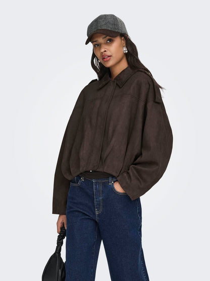 Jdynia Faux Suede Bat Jacket Otw Noos Brun