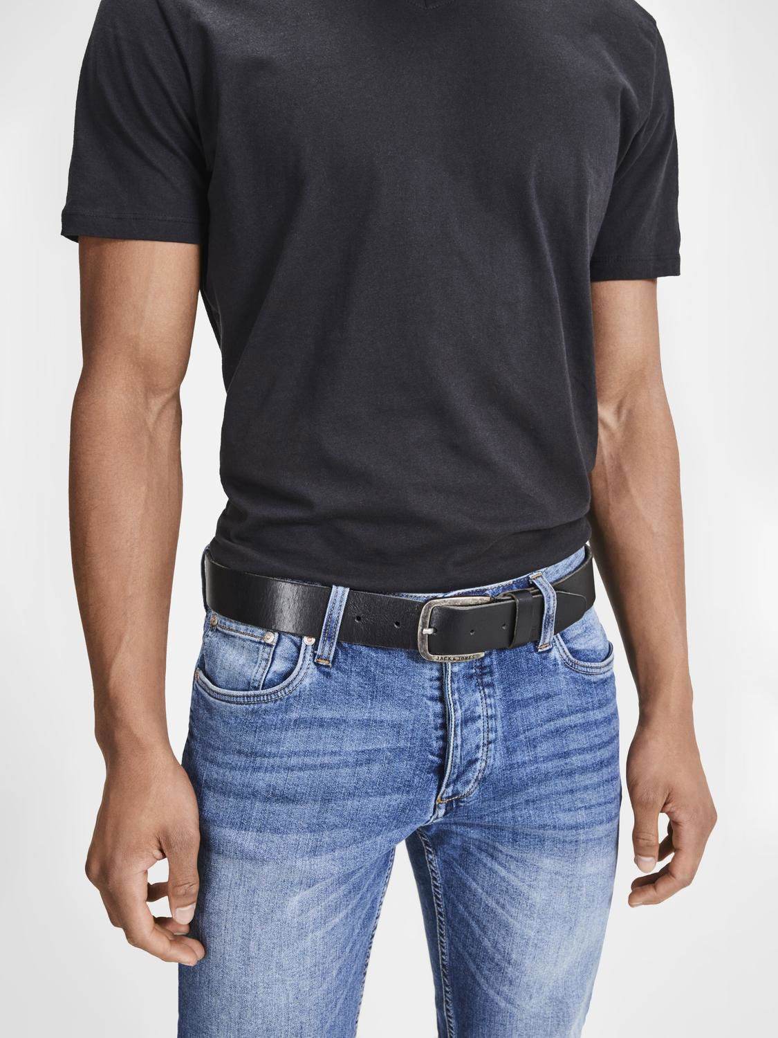 Jacpaul Leather Belt Noos Sort