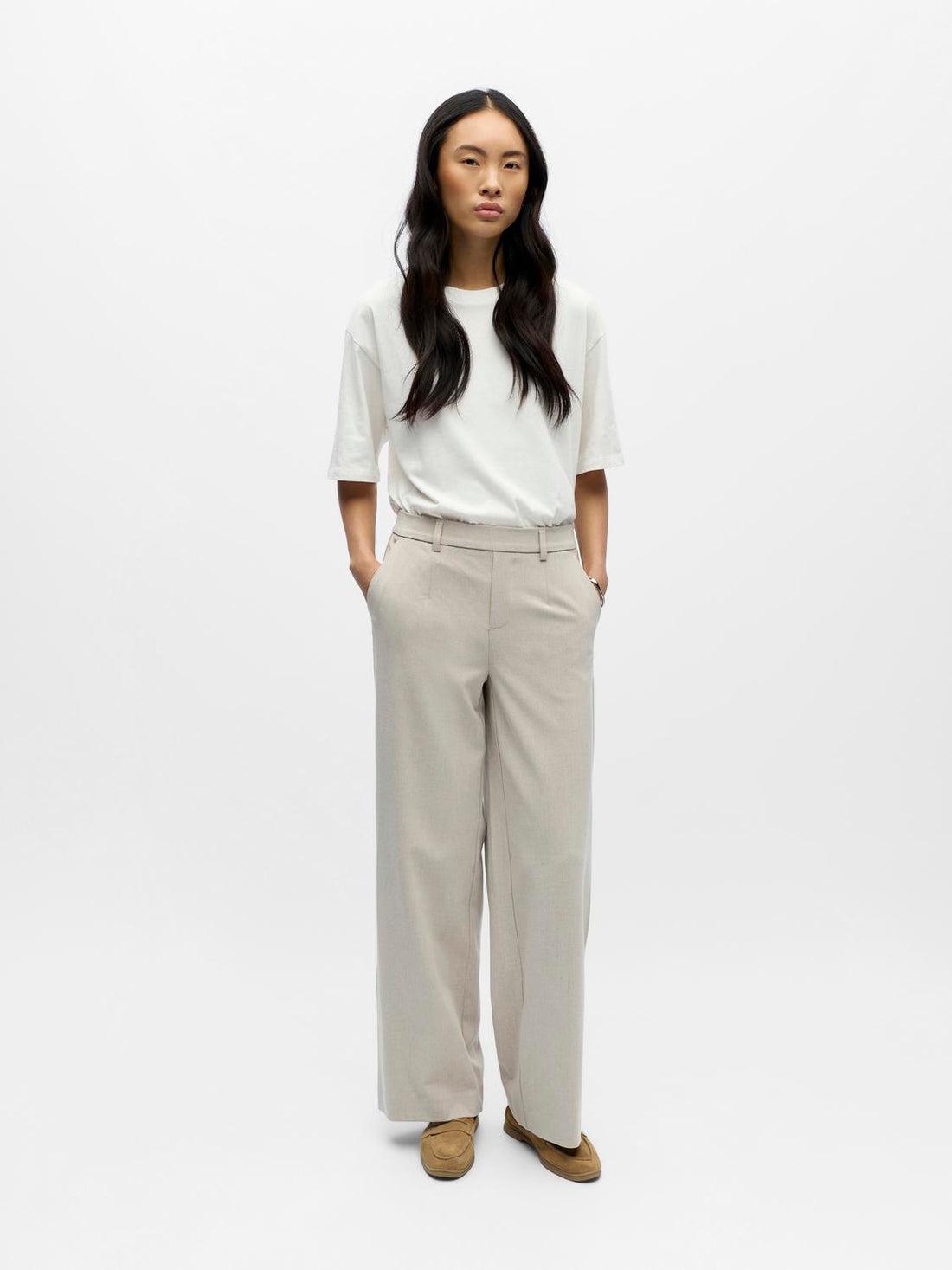 Objlisa Wide Pant Noos Beige