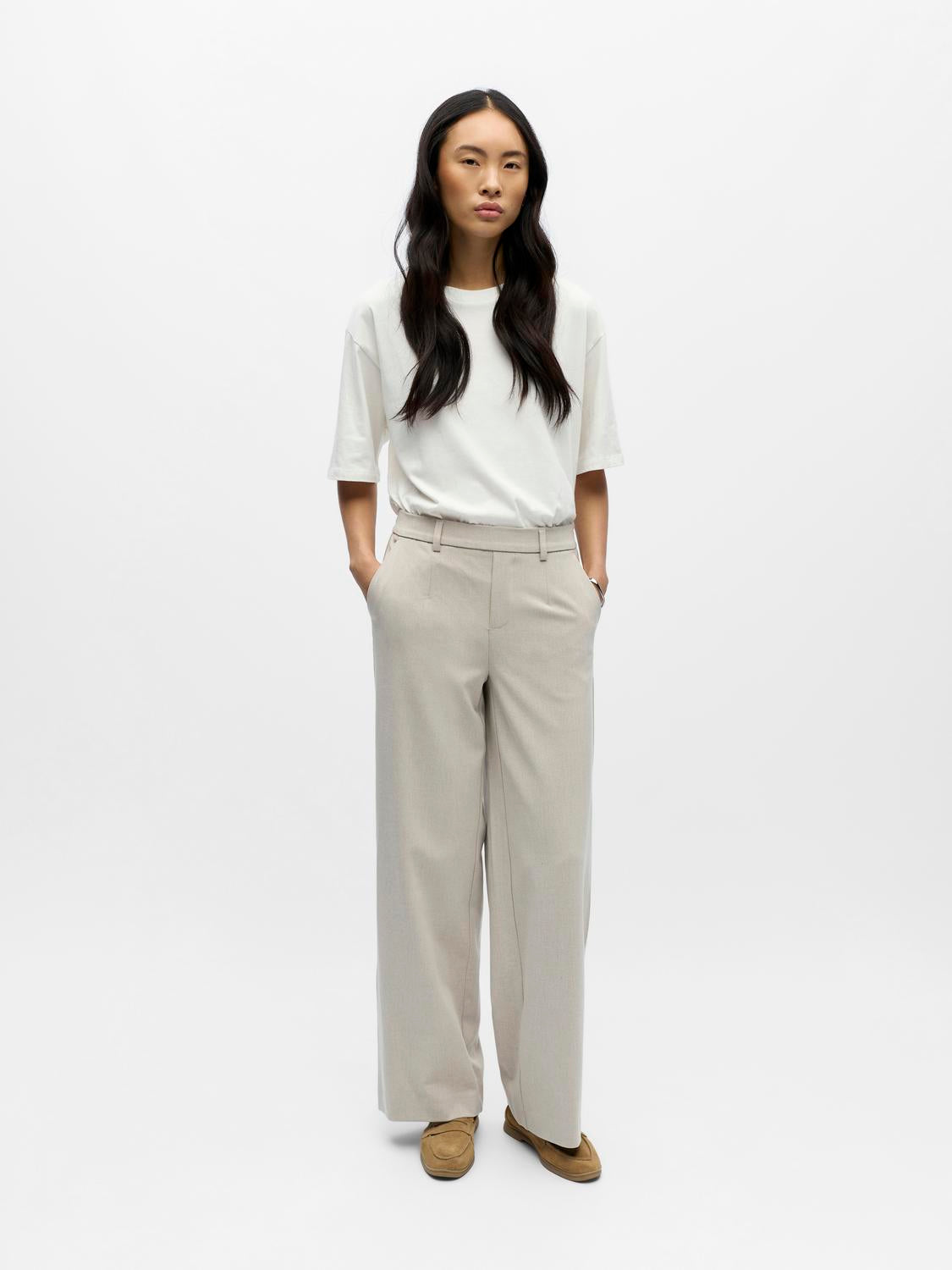 Objlisa Wide Pant Noos Beige