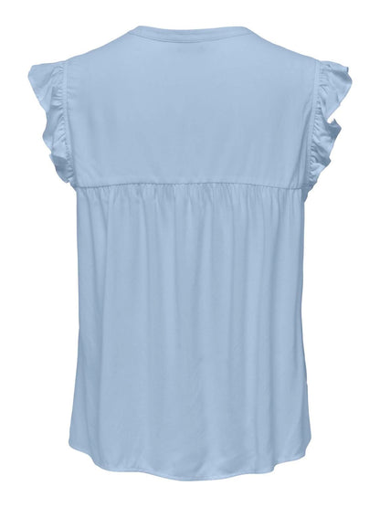 Onlvestine S/s Top Wvn Noos Blå