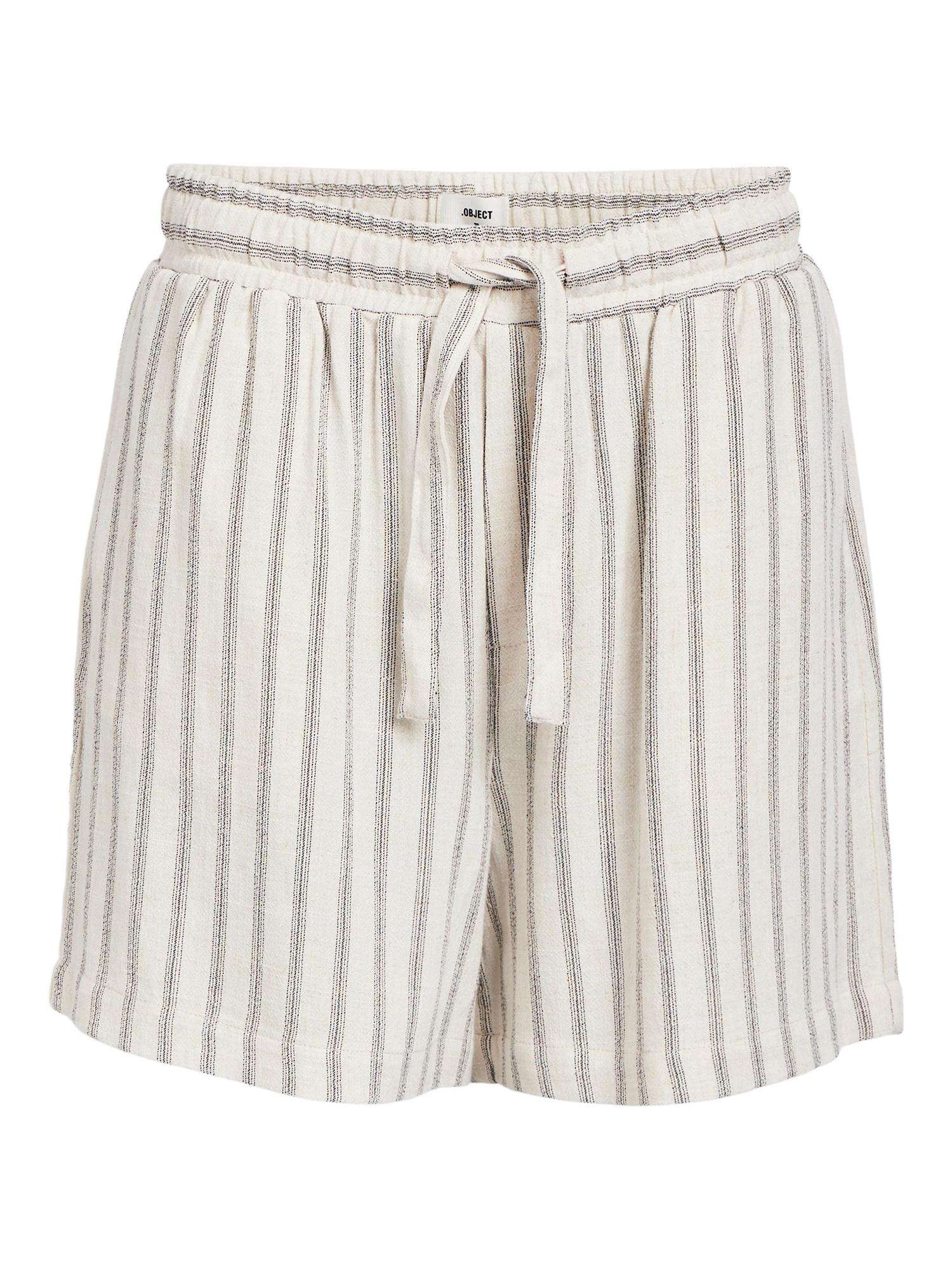 OBJSANNE HW WIDE SHORTS AOP Beige