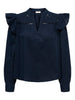 Jdyalba L/s V-Neck Emb Top Wvn Exp Mørkeblå