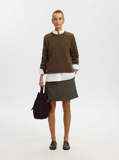 Slwlulu New Ls Knit O-Neck Noos Brun