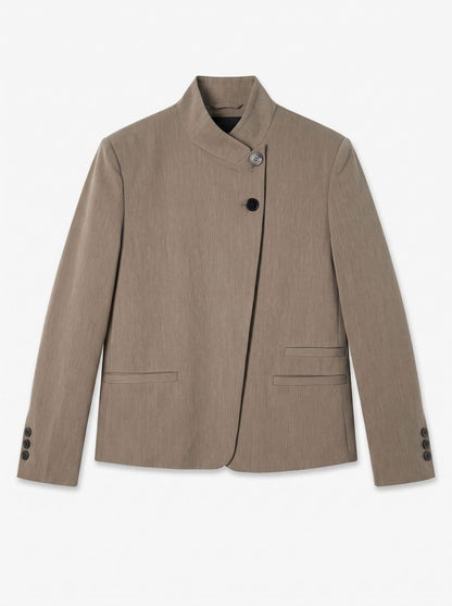 Vmdina Ls High Neck Blazer Lcs Beige