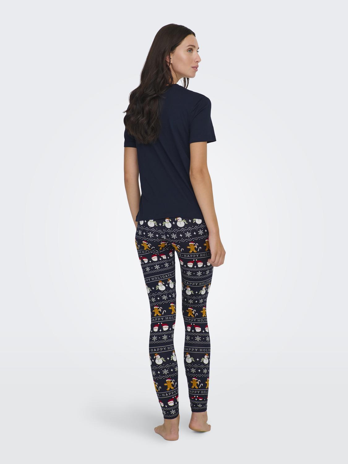 Onlxmas Elfi Life Top/leggings Set Csjrs Mørkeblå