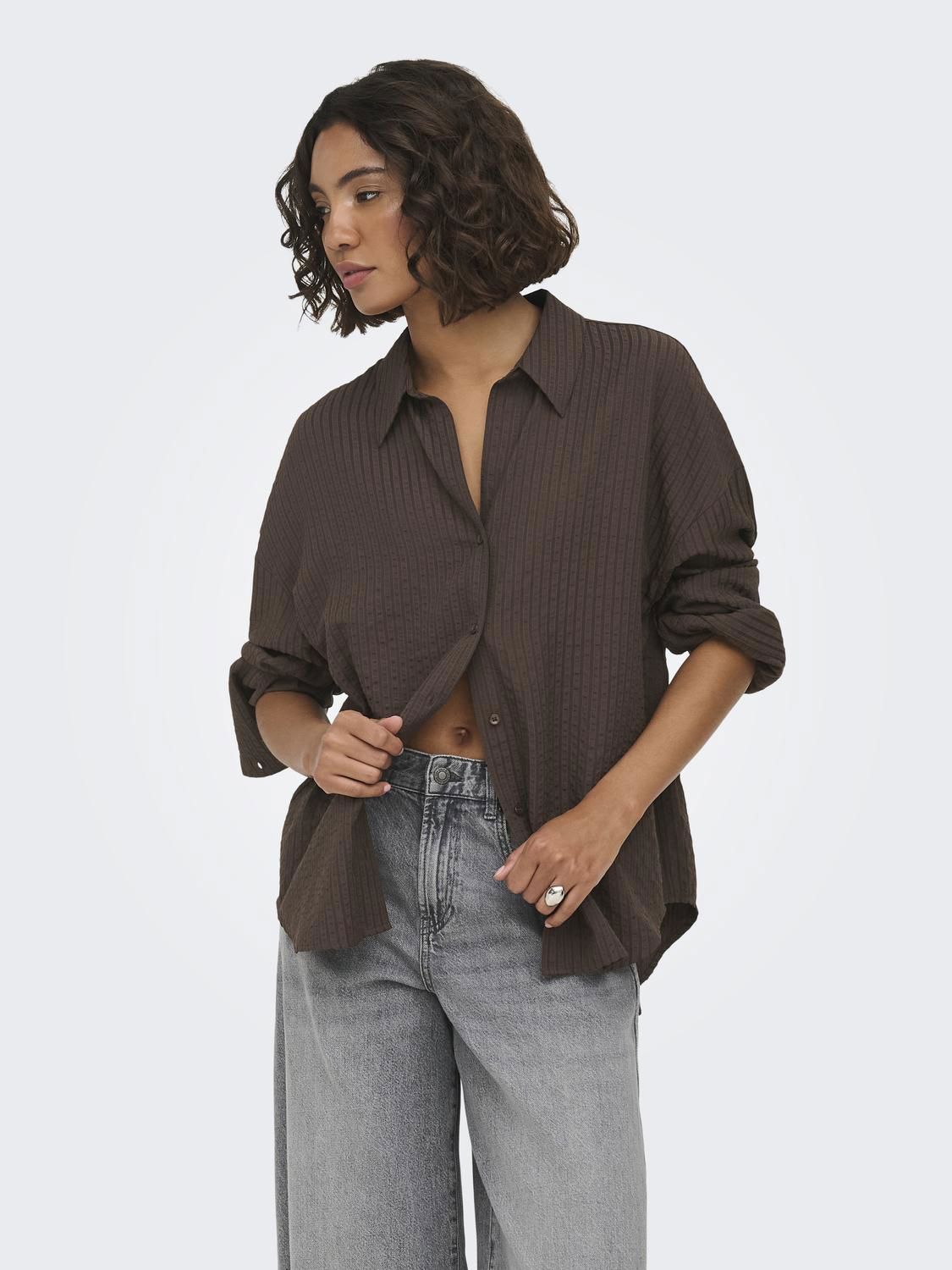 Onloregon Bari L/s Shirt Wvn Brun