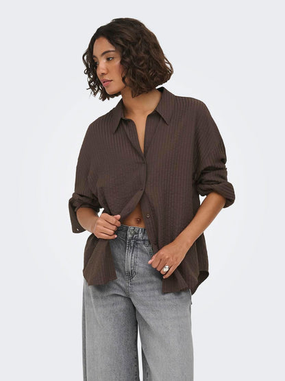 Onloregon Bari L/s Shirt Wvn Brun