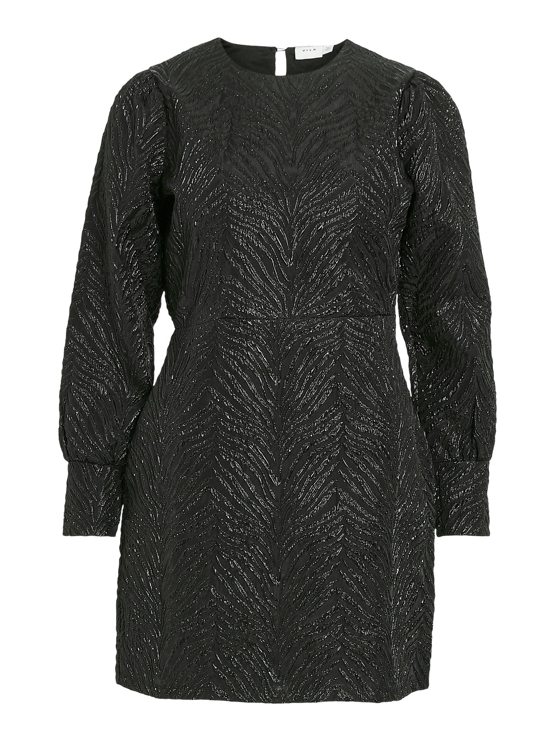 VIPOLINA O-NECK L/S SHORT DRESS/DC Black Beauty