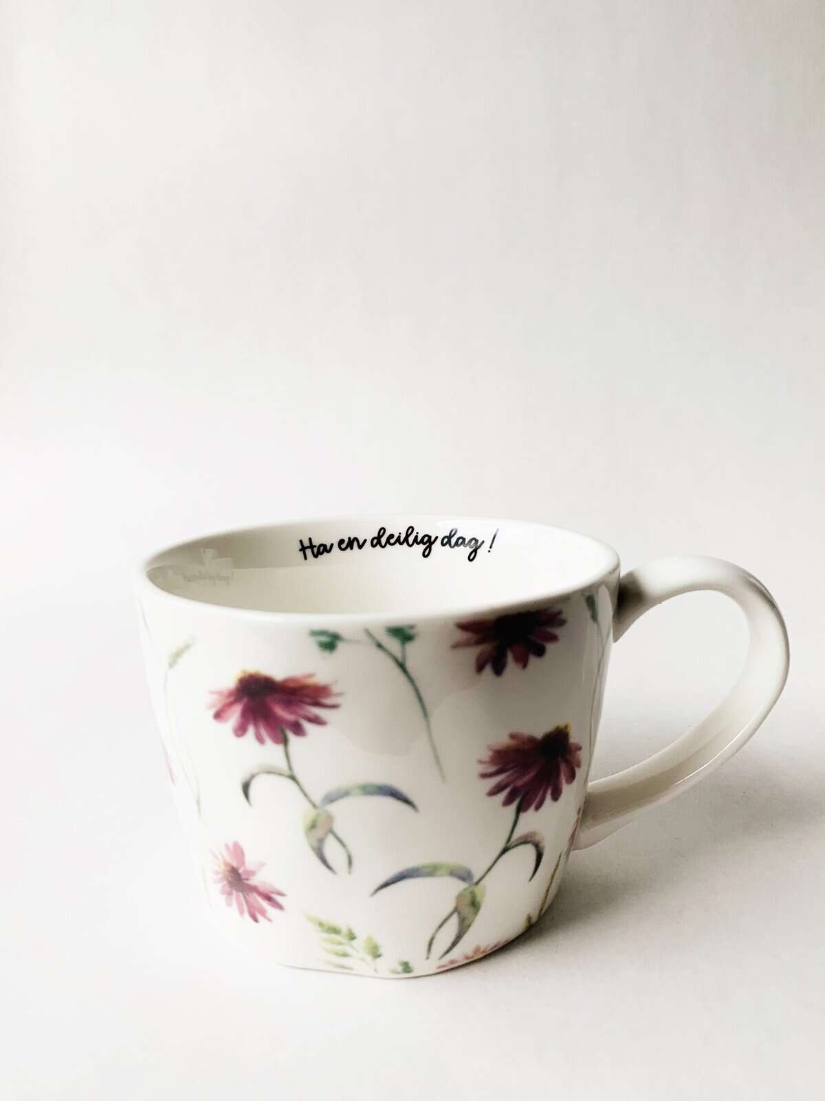 Krus 10×7,5 Cm Blomster «Ha En Deilig Dag»