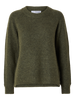 Slflulu Ls Knit O-Neck Noos Mellomgrønn