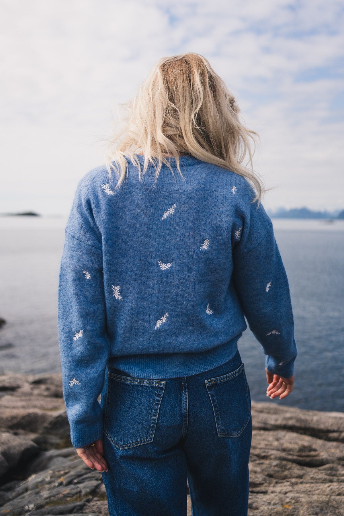 Rausamalie Pullover Emb Blå