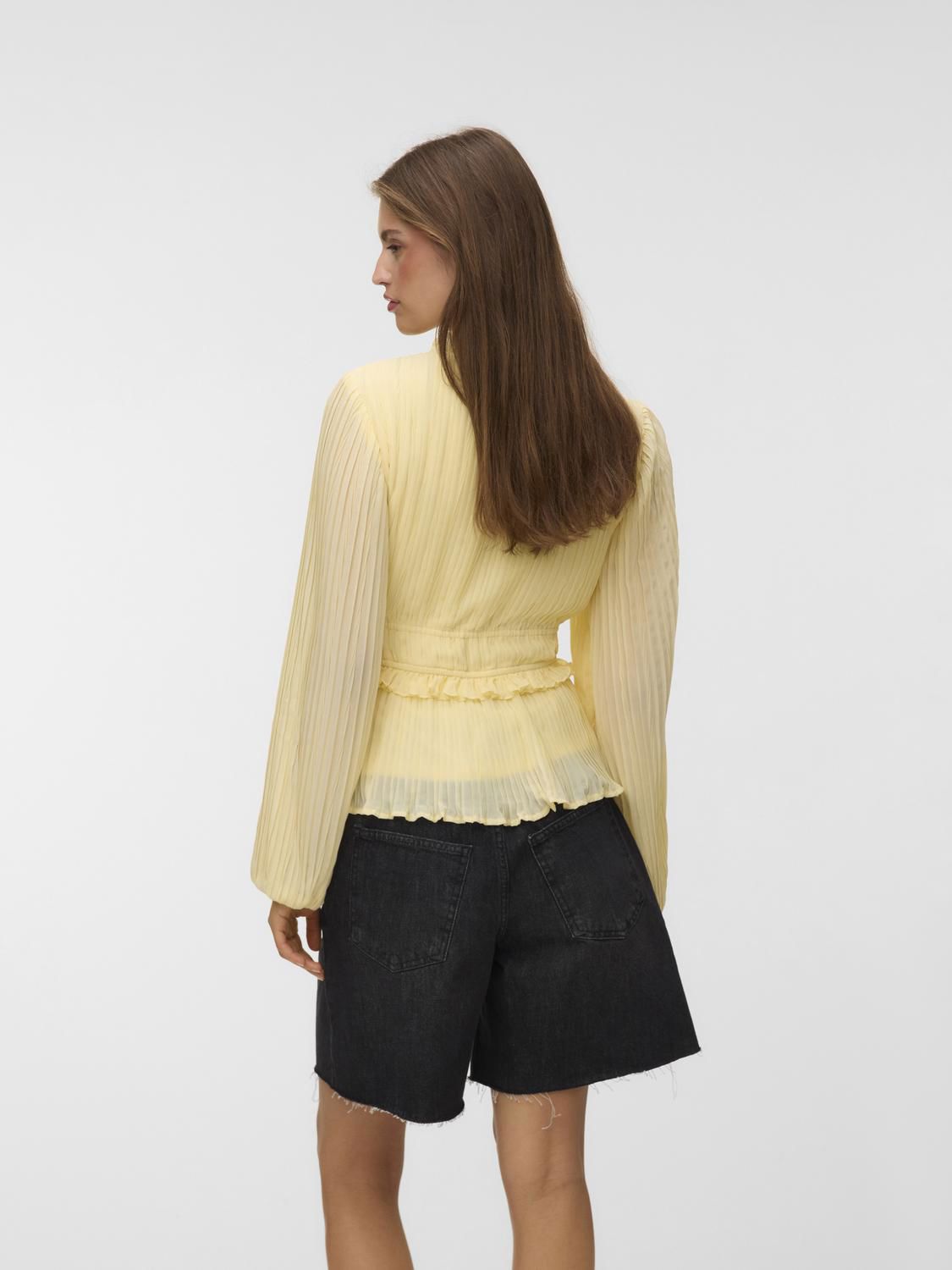 Vmdora Ls Detail Plisse Top Wvn Exp Gul
