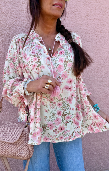 SUSANNE BLOUSE FLOWER Off-White
