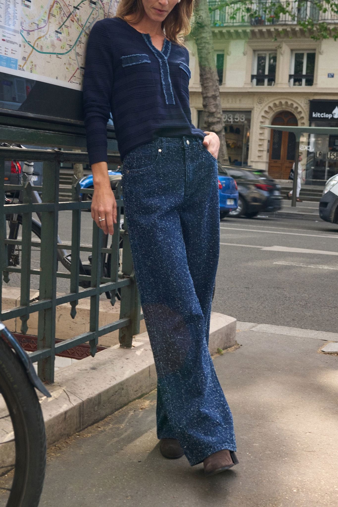 Pzsara Denim Mix Knit Blå
