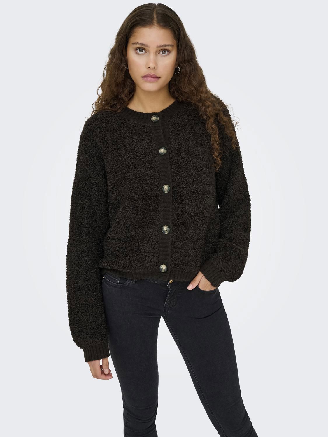 Jdyeira Life L/s Oneck Cardigan Knt Noos Brun