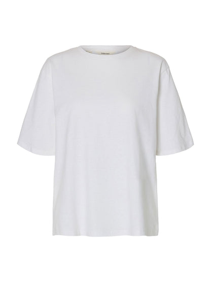 Slwada Ss Linen Blend Tee Noos Hvit
