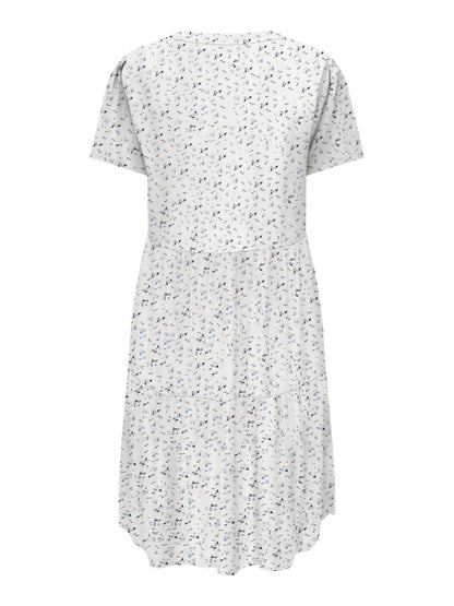 Onlzally S/s Thea Dress Noos Wvn Hvit