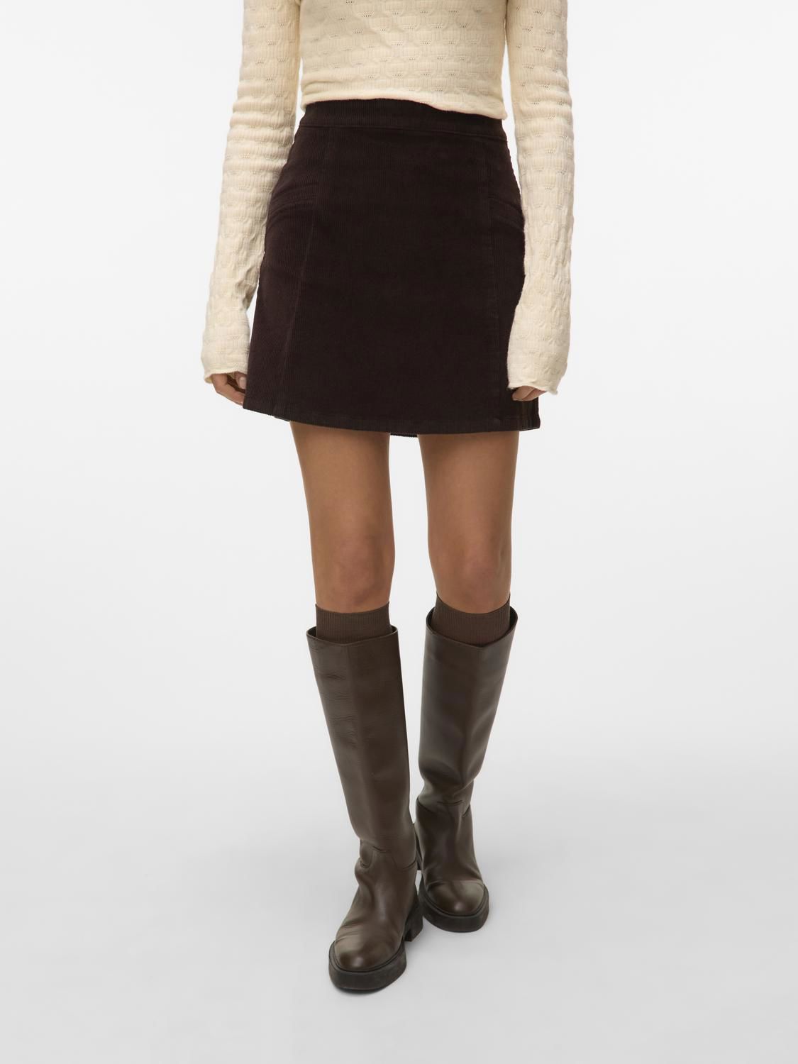Vmkata Hr Corduroy Short Skirt Noos Brun