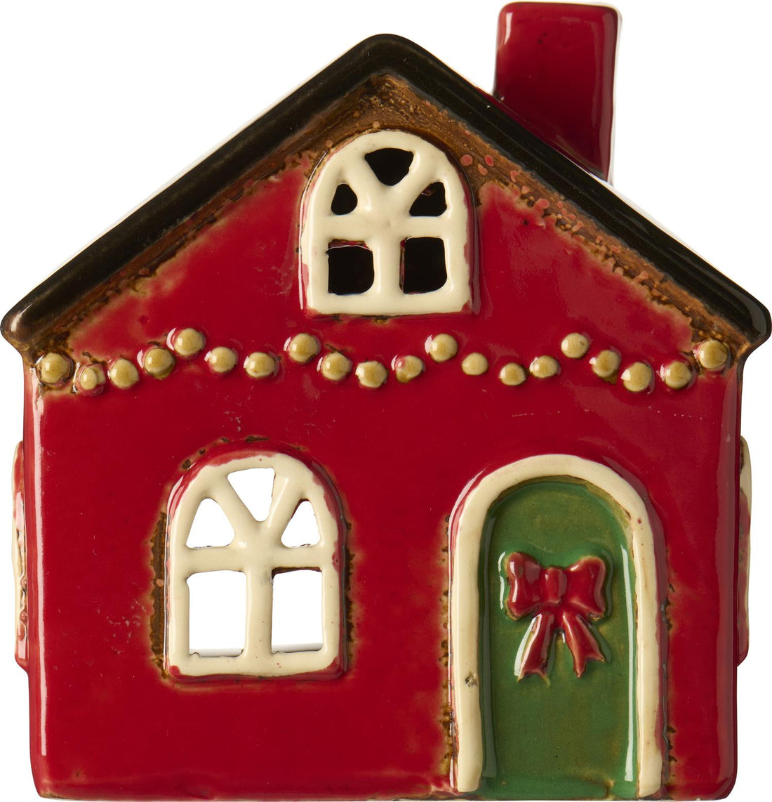 Hus for telys Stille natt rød sløyfe på døren