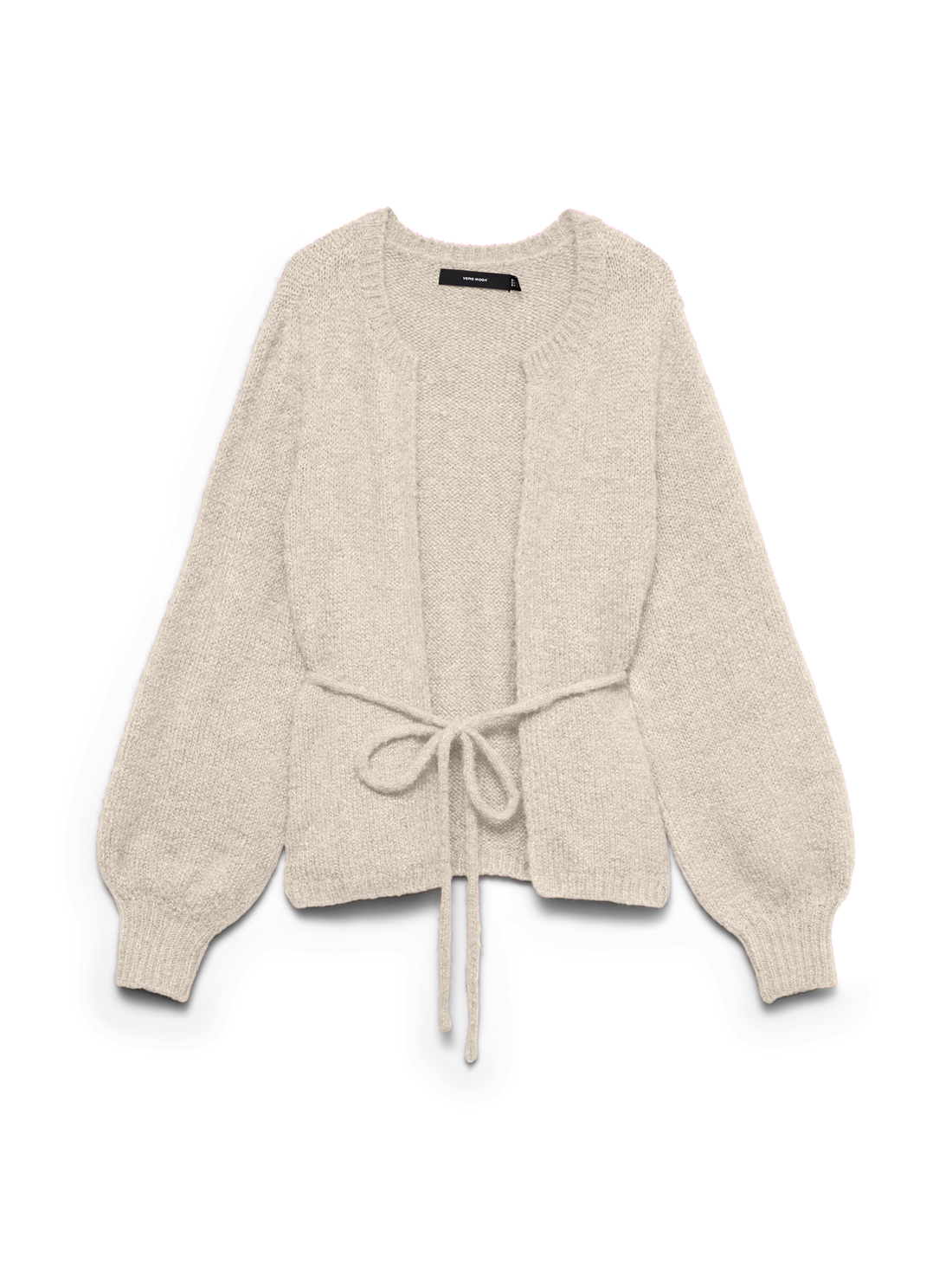 Vmagnes Ls O-Neck Tie Cardigan Exp Grå