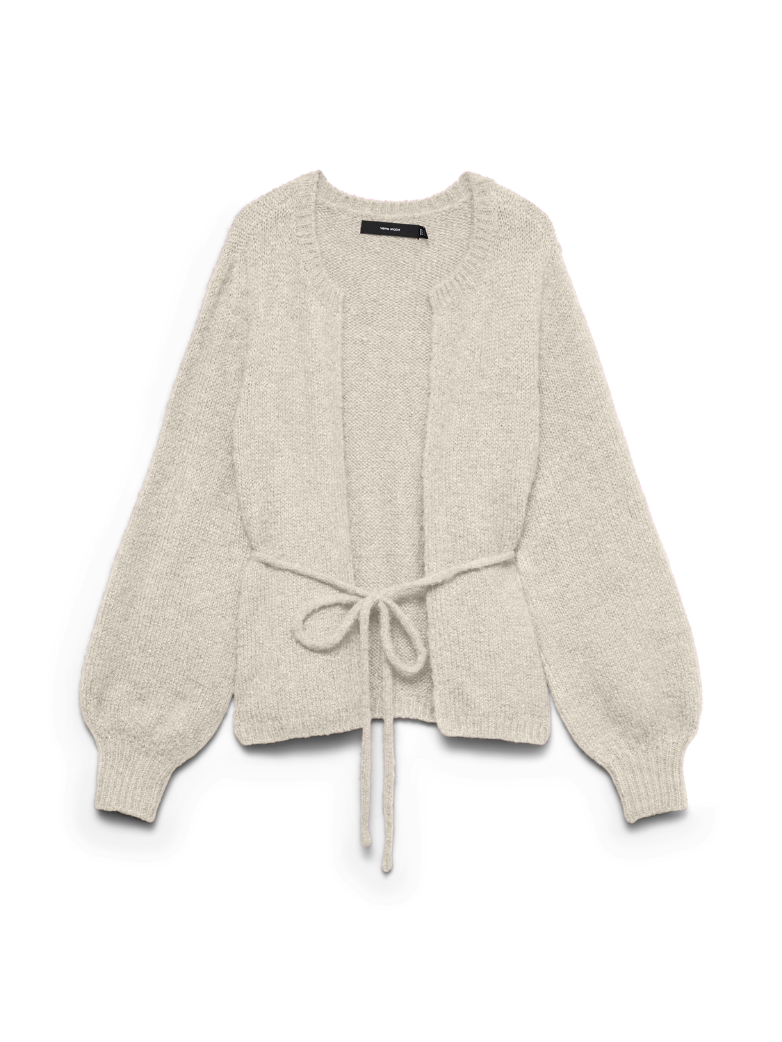 Vmagnes Ls O-Neck Tie Cardigan Exp Grå