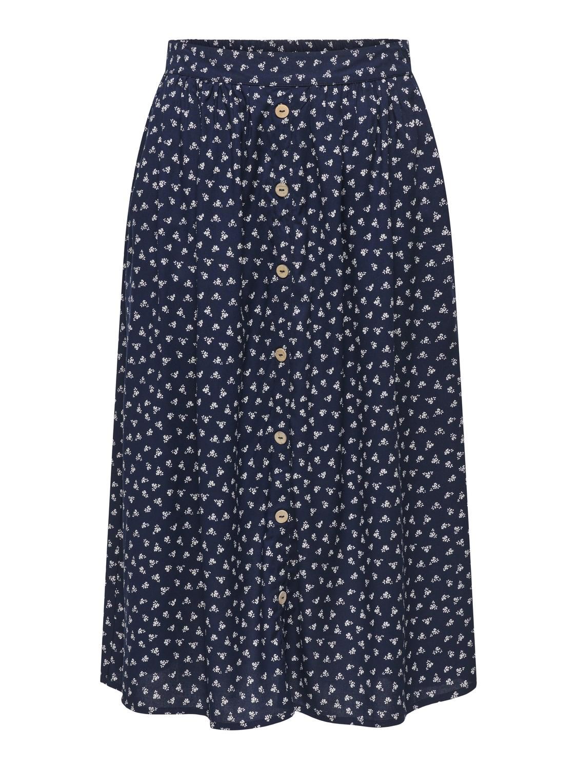 Onlmilano Aop Life Long Skirt Wvn Noos Blå