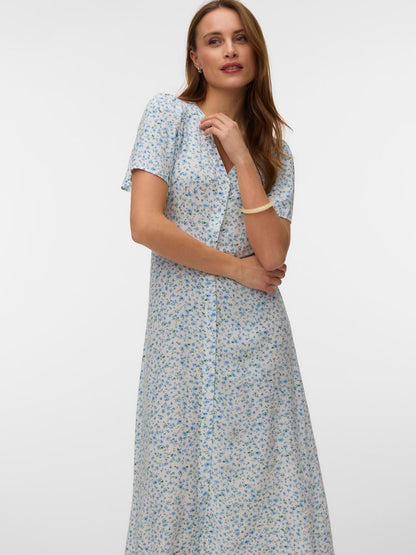 Vmalba Ss Calf Dress Wvn Noos Blå