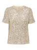 Onlana S/s Loose Sequins Top Jrs Lysegrå